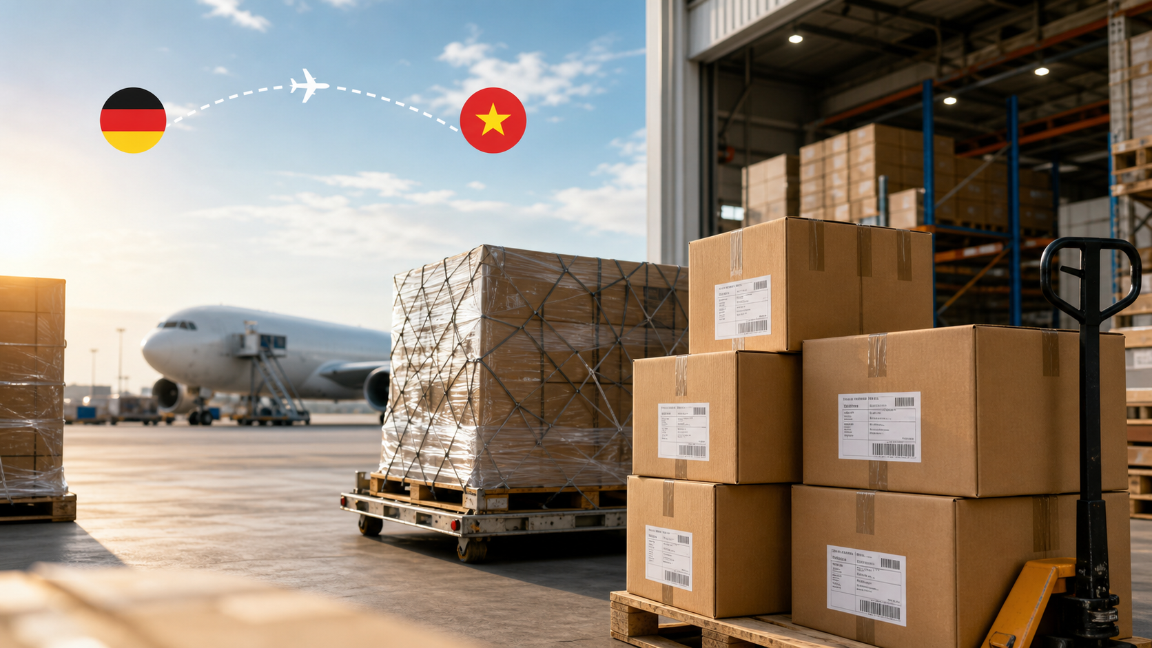 VU Cargo air cargo boxes prepared for shipment